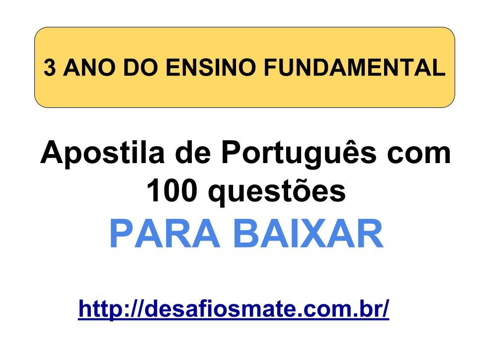 01. Apostila de Português com 100 questões PARA BAIXAR