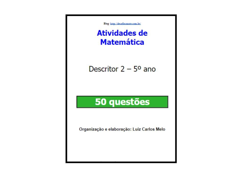 50 Questões de Matemática de Descritor 2 para 5° ano