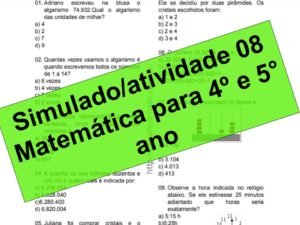 Simulado2Fatividade 08 Matemática para 4º e 5° ano