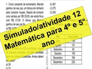 Simulado2Fatividade 12 Matemática para 4º e 5° ano