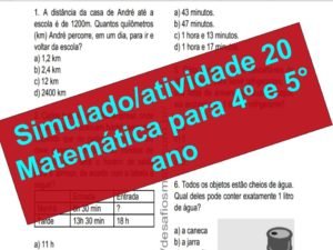 Simulado2Fatividade 20 Matemática para 4º e 5° ano