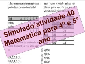 Simulado2Fatividade 40 Matemática para 4º e 5° ano