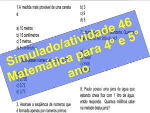 Simulado2Fatividade 46 Matemática para 4º e 5° ano 1