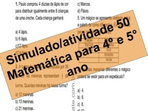 Simulado2Fatividade 50 Matemática para 4º e 5° ano
