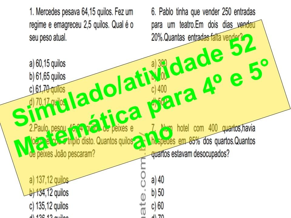 Início - new 51 Simulado2Fatividade 52 Matemática para 4º e 5° ano 1