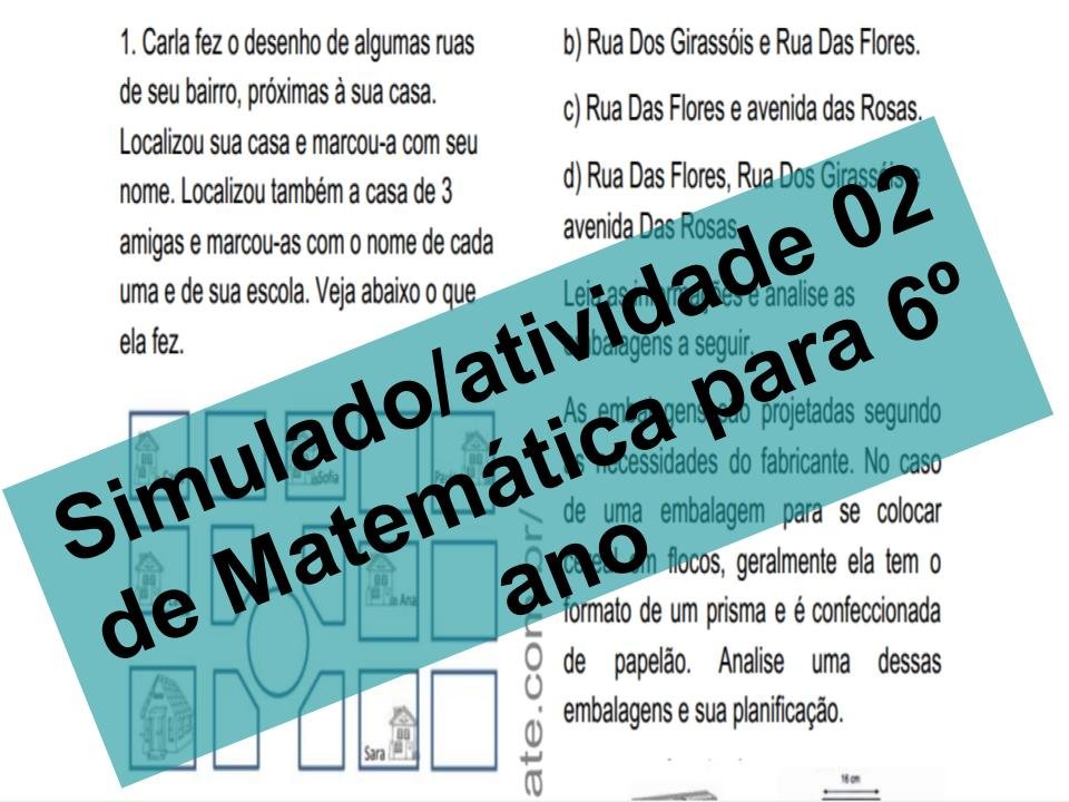 Início - new 31 Simulado Aatividade 02 de Matemática para 6º ano