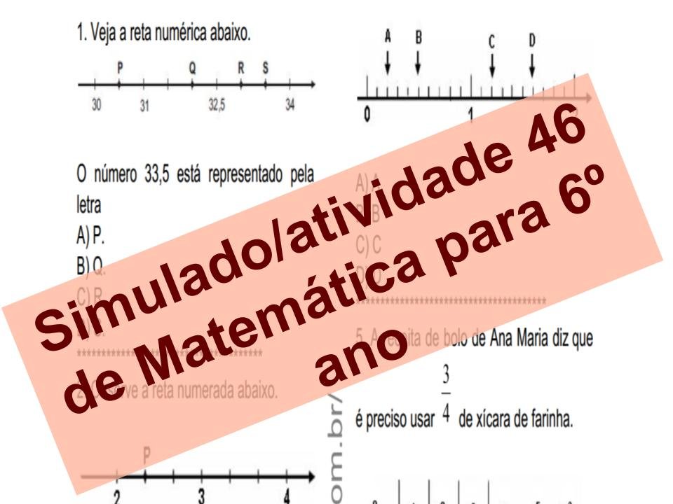 Simulado atividade 46 de Matemática para 6º ano