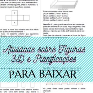 Atividade sobre figuras 3D e planificacoes