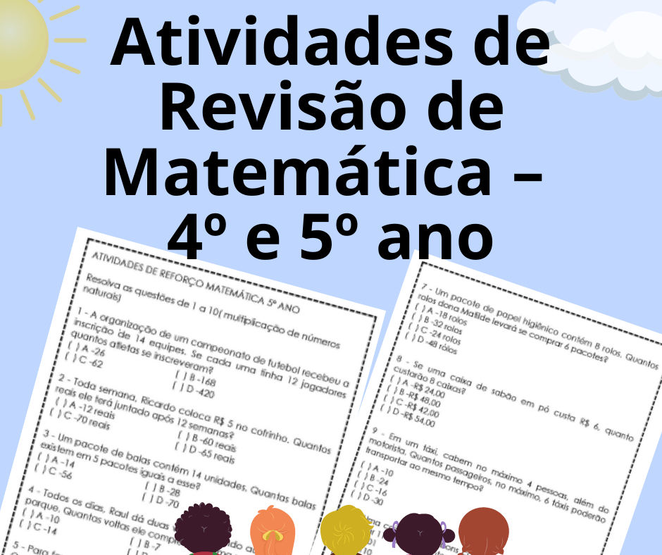 Atividades de Revisão de Matemática - 4º e 5º ano 6 Atividade sobre Soma e Subtracao em PDF para Educacao Infantil – Para baixar 12