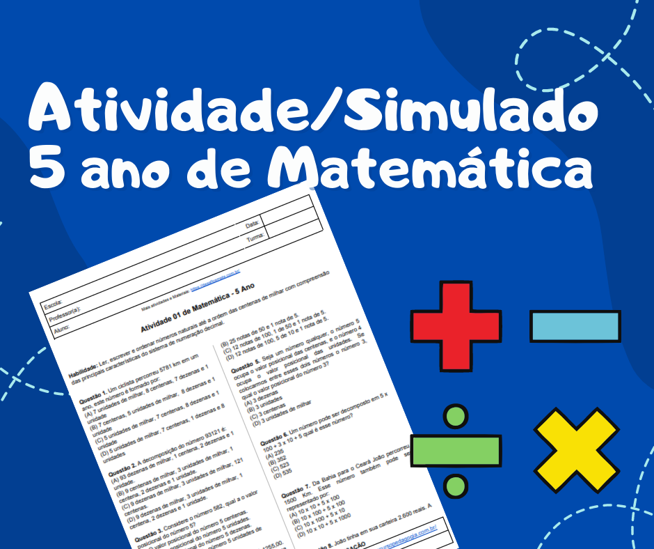 AtividadeSimulado 5 ano de Matematica