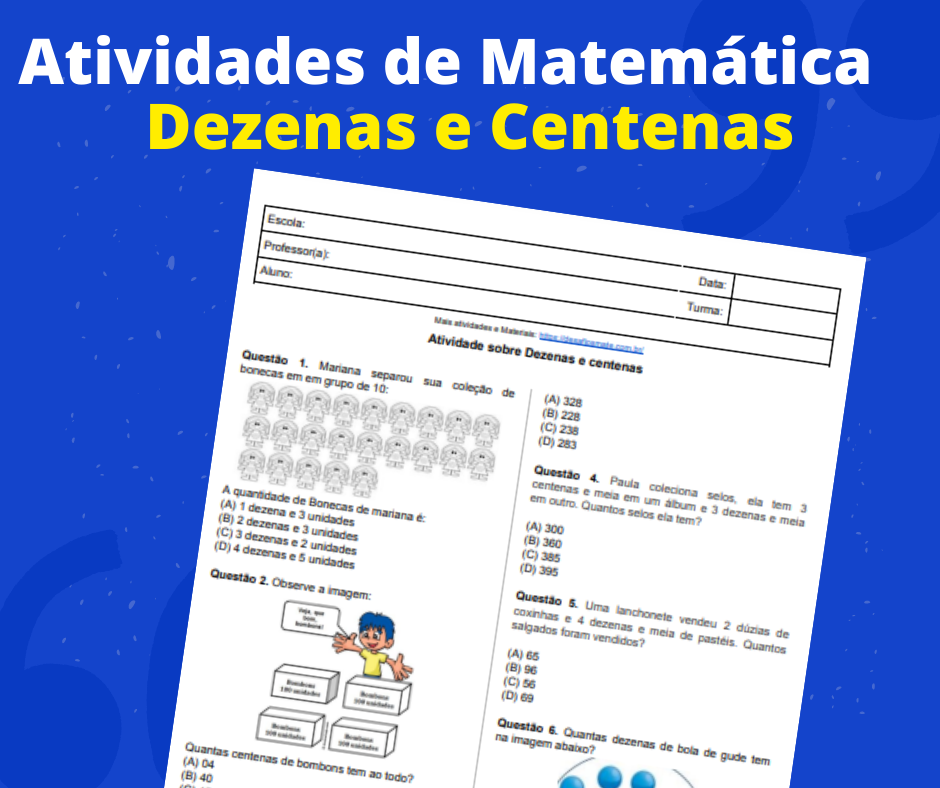 Início - new 66 Atividades de Matematica 2 ano – Dezenas e Centenas