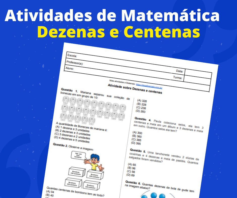 Atividades de Matematica 2 ano – Dezenas e Centenas