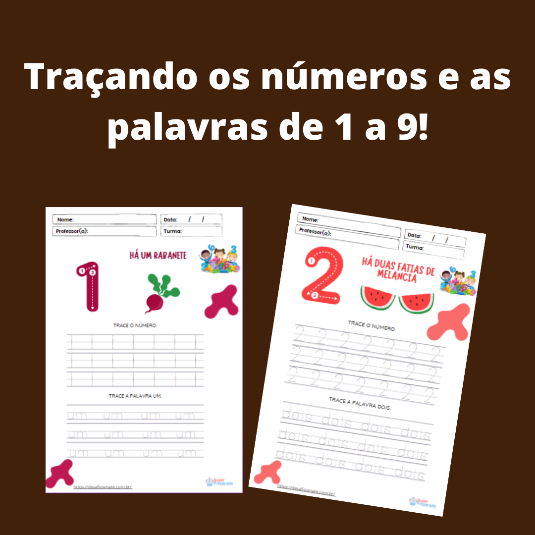 Início - new 39 08.Tracando os numeros e as palavras de 1 a 9