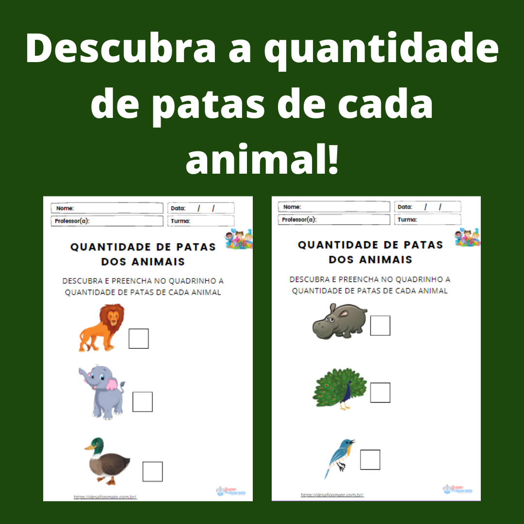 47.Descubra a quantidade de patas de cada animal