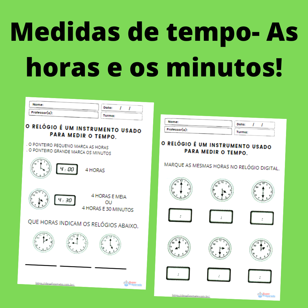 57.Medidas de tempo As horas e os minutos