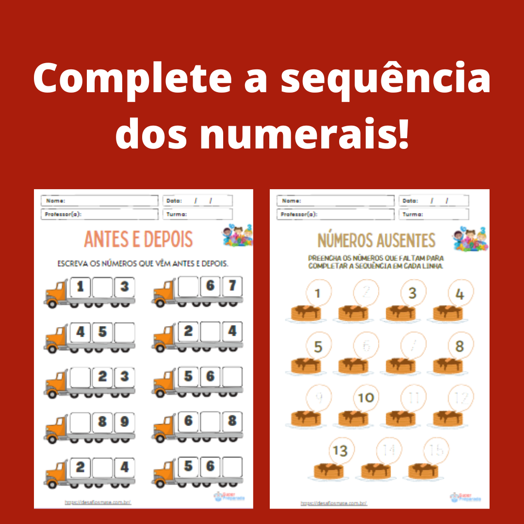 70.Complete a sequencia dos numerais