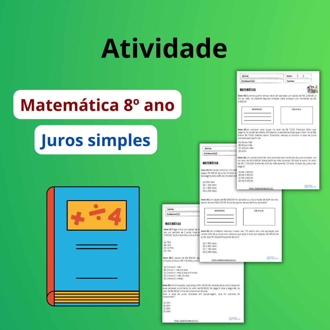 Matematica 8o ano Juros simples