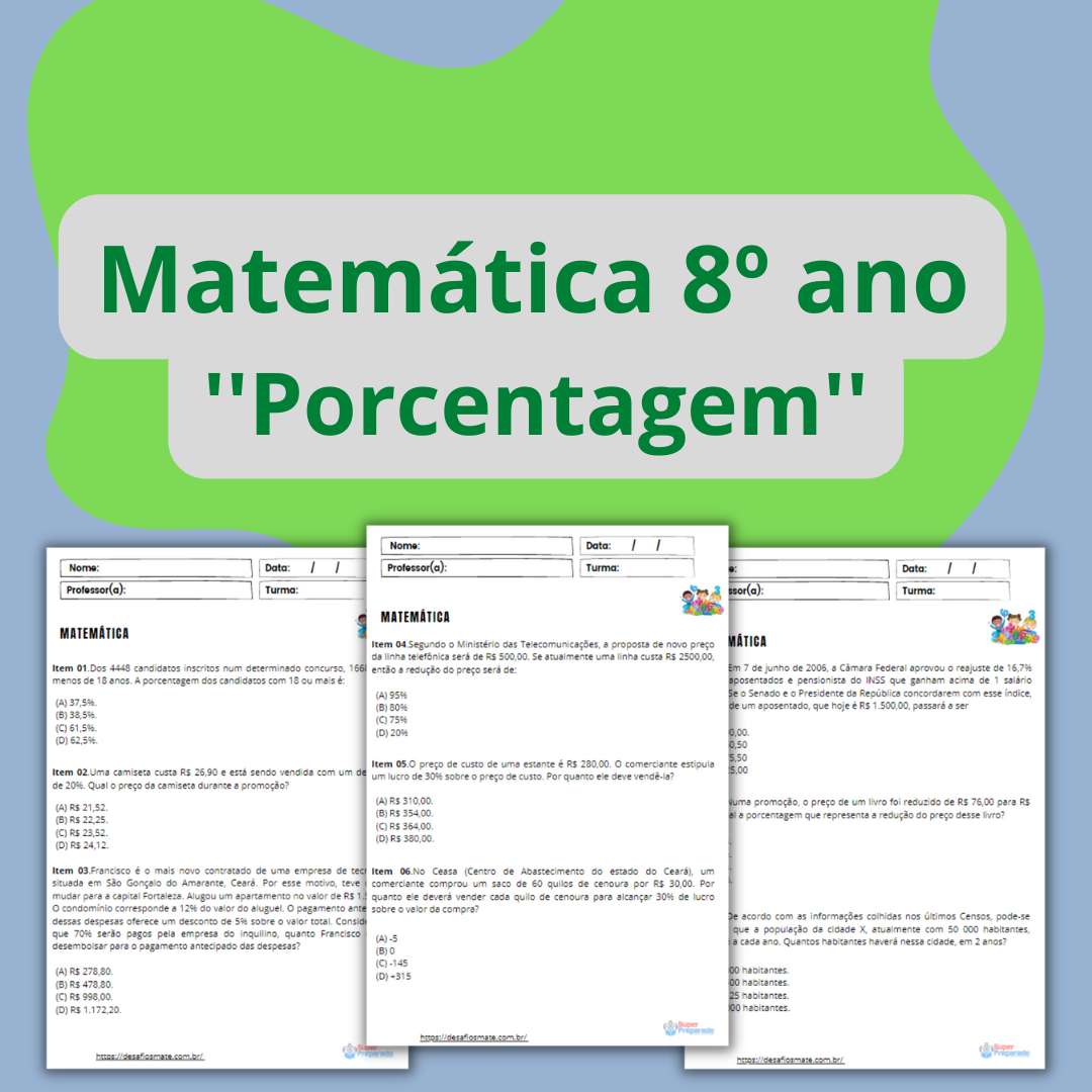 Matematica 8o ano Porcentagem