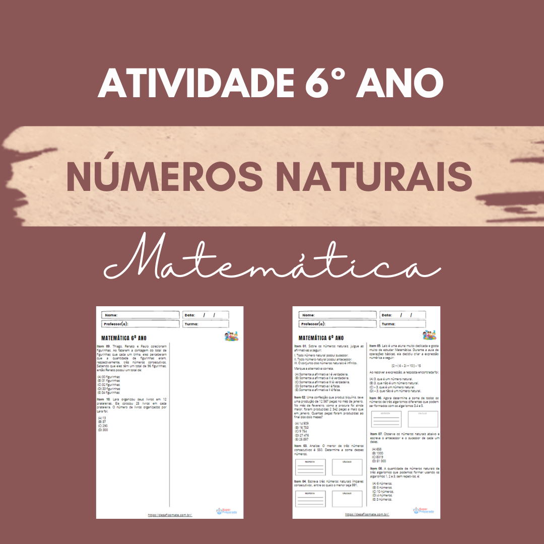 Atividade 6o ano Numeros naturais