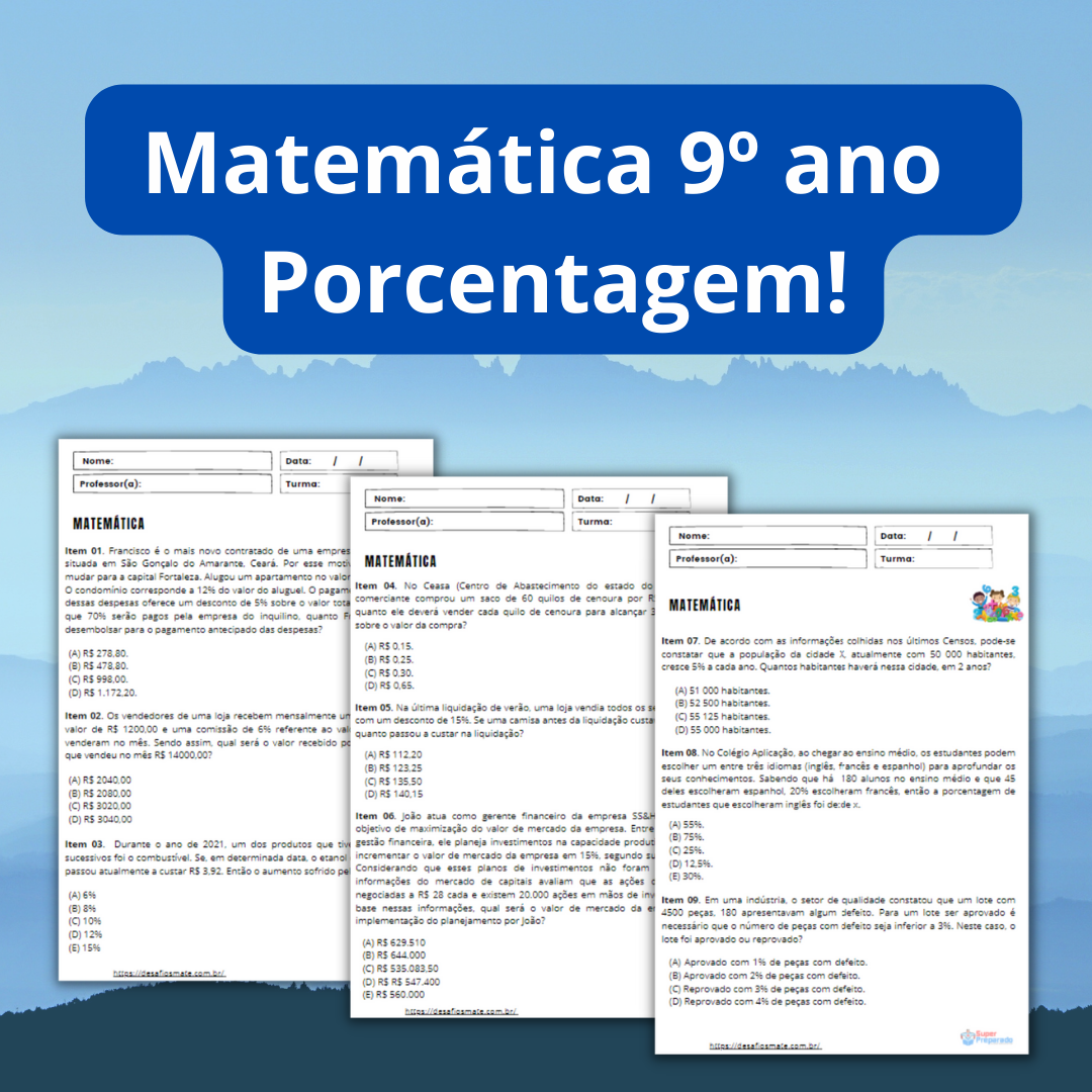 Início - new 49 Matematica 9o ano Porcentagem