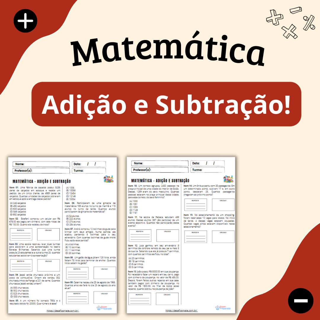 Início - new 44 Probleminhas de Adicao e Subtracao