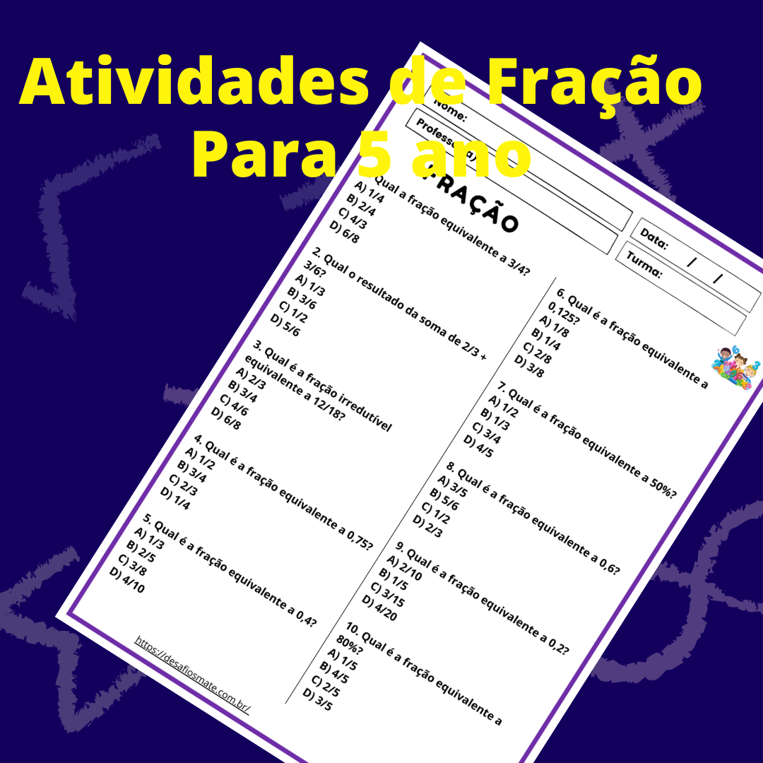 Início - new 42 01. Atividades de Fracao Para 5 ano