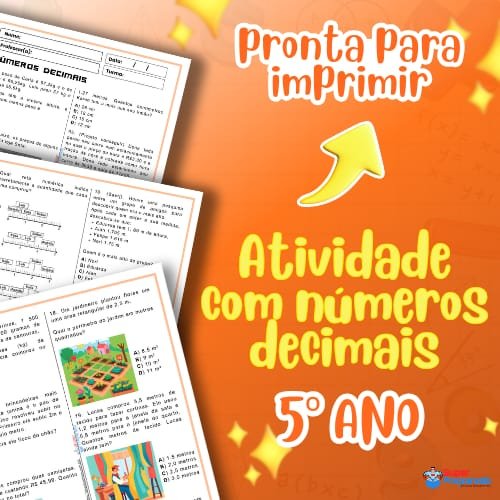 ATIVIDADE DE FIXAÇÃO DE MATEMÁTICA - Nº 5 - COMPARAÇÃO DE NUMEROS DECIMAIS  