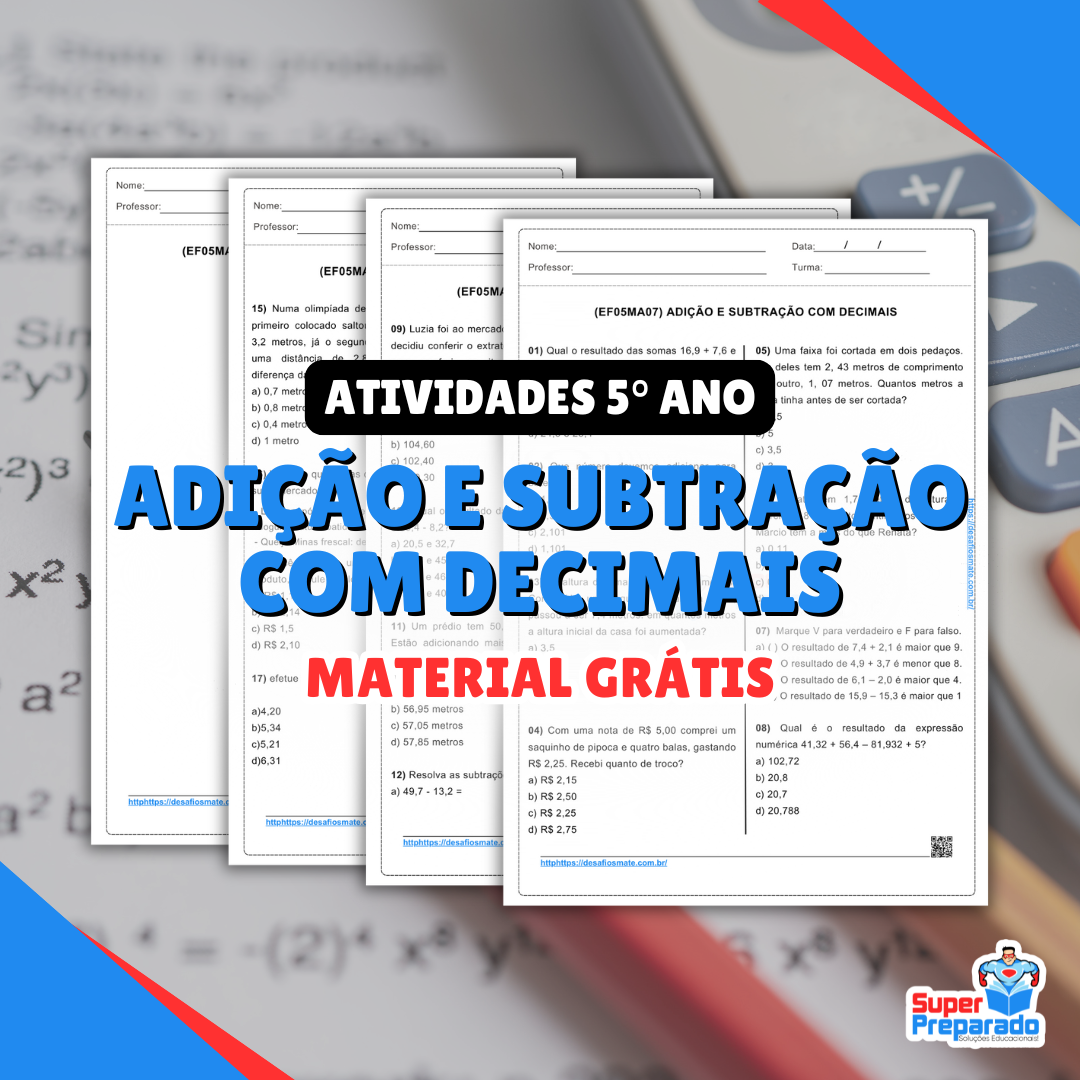 Início - new 91 15. Adicao e Subtracao com Decimais Atividades 5o ano EF05MA07
